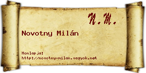 Novotny Milán névjegykártya